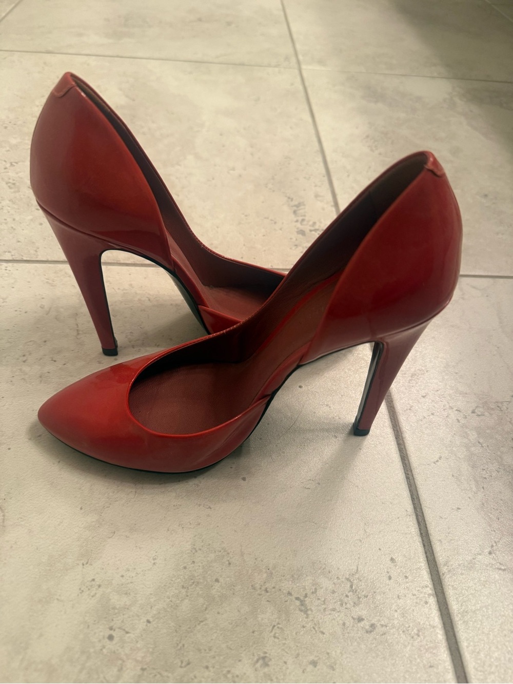 Bottega Veneta Red/Orange Patent Leather Stiletto Pumps